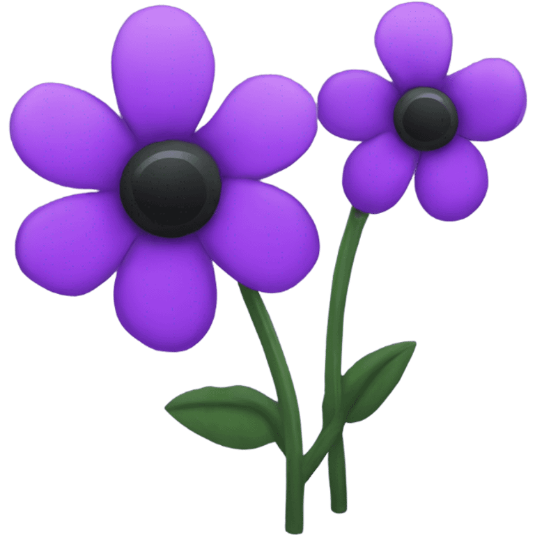 Black and purple flowers emoji