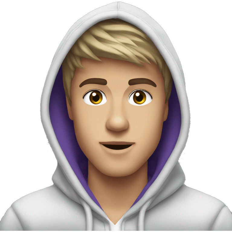 justin bieber wearing a hoodie emoji