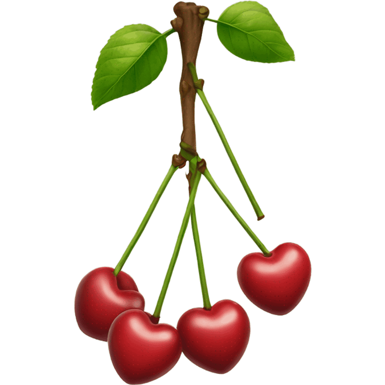 2 cherries shaped like hearts hanging from a stem emoji