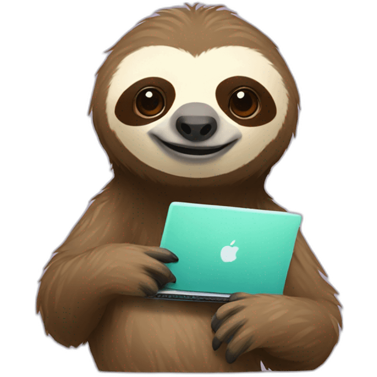 Sloth with a pc emoji