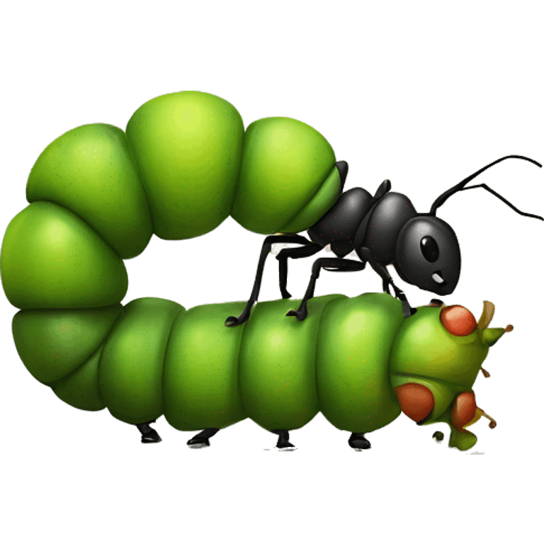 ant kissing caterpillar  emoji