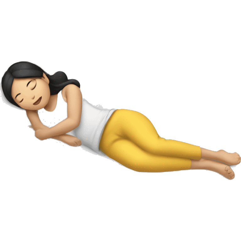 asian girl sleeping in the bed  emoji