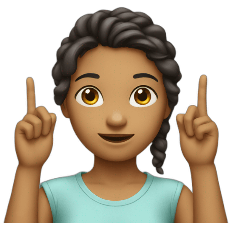 Girl with three fingers emoji