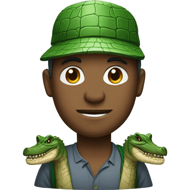 man with a crocodile head cap emoji