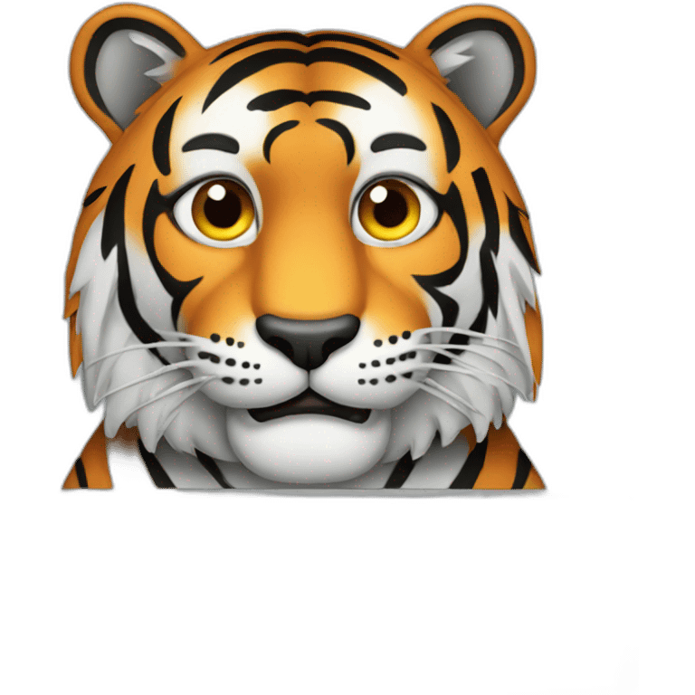 tiger on computer emoji