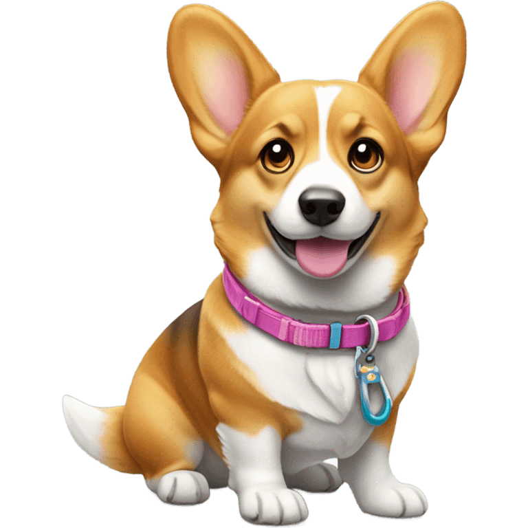 leash corgi emoji