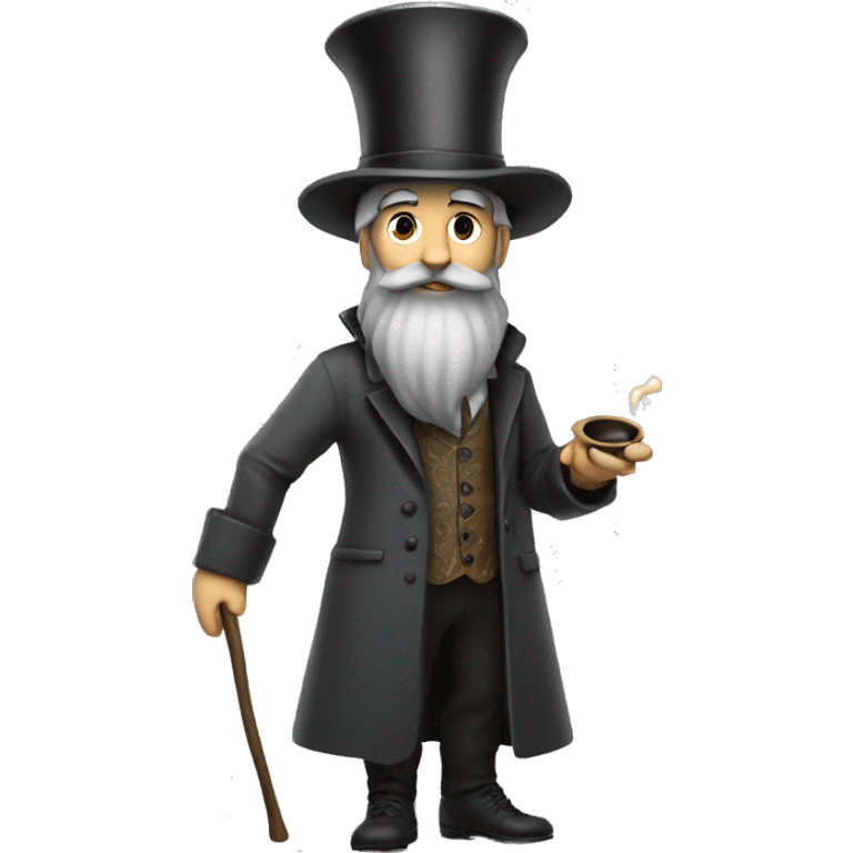 a magician with gray hat and long beard also with smoking a pipe emoji