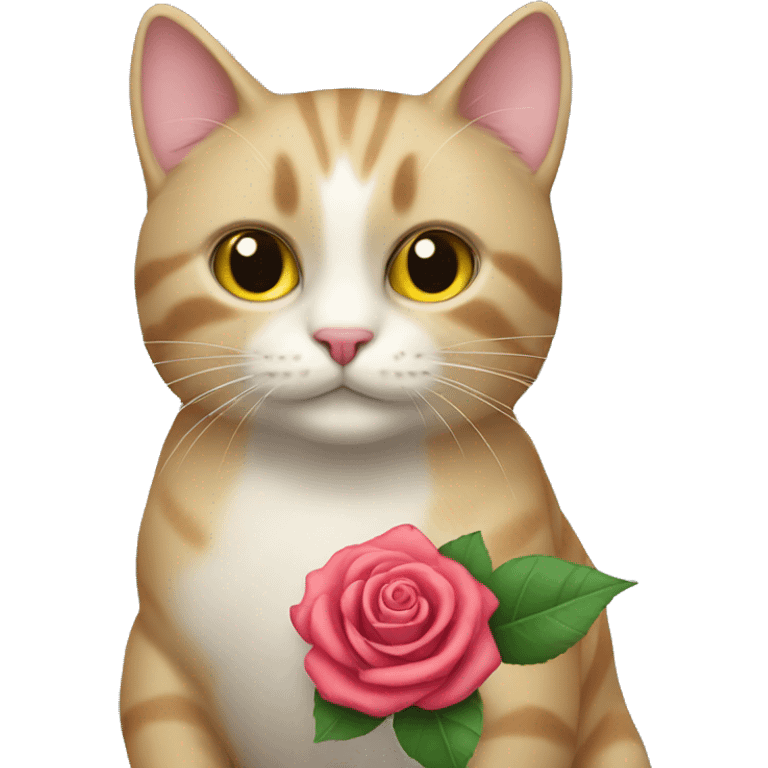 cat with a rose toy emoji