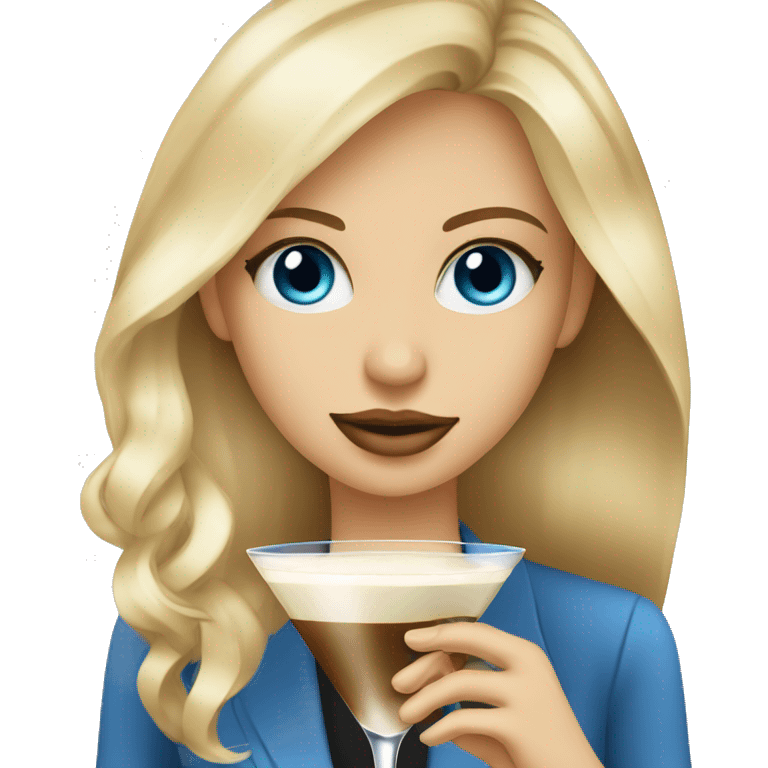 blonde hair blue eye girl coffee martini  emoji