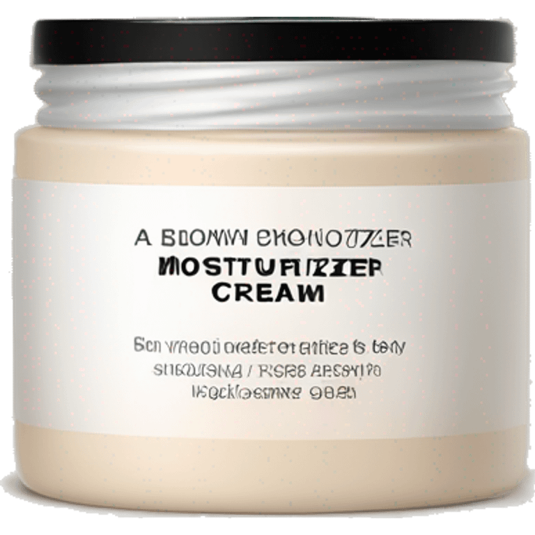 body moisturizer cream pot with label beige emoji