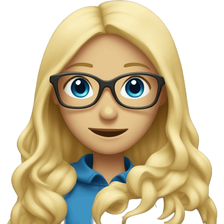 Blonde girl with blue eyes being hugged by blonde bug with beard and glasses emoji