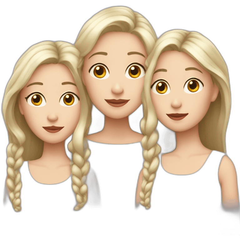 4 white sisters on line emoji