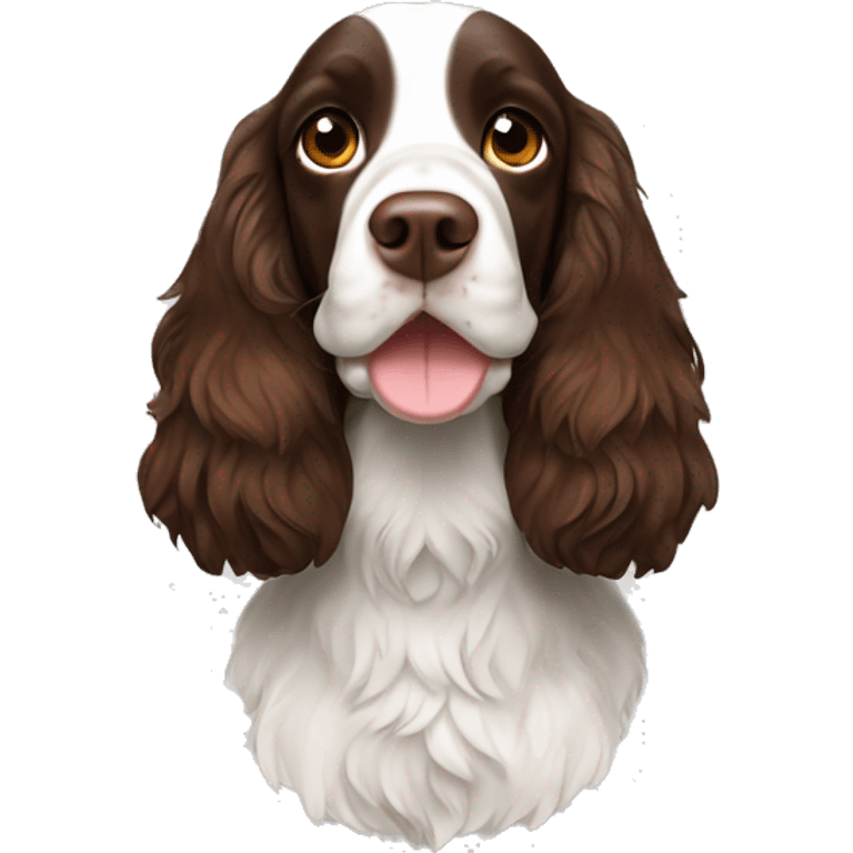 English springer spaniel with a brown face emoji