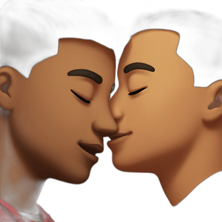 gay boyfriends kissing emoji