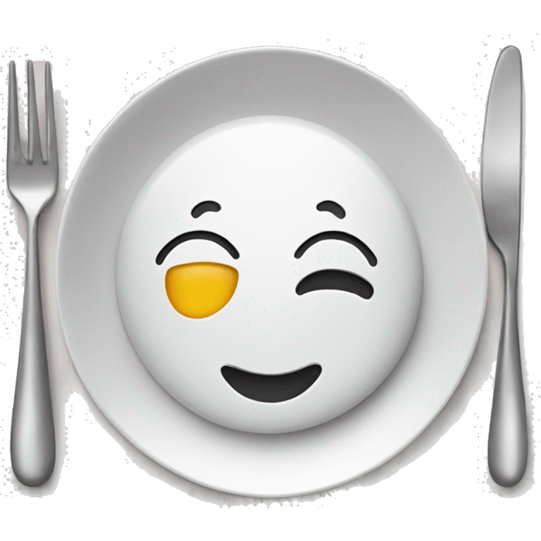 plate with a fork and a spoon  emoji