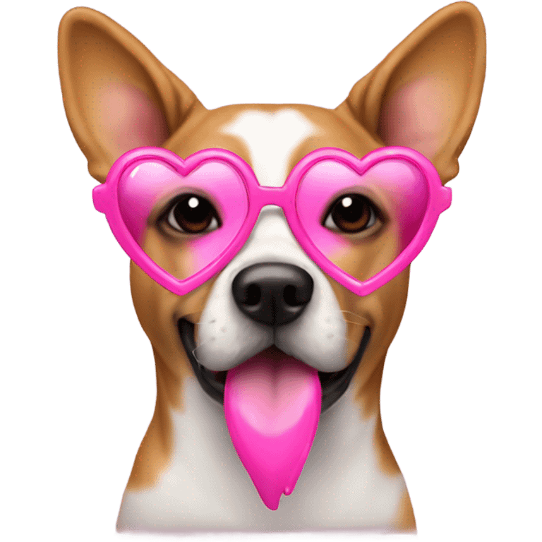 Dog with pink heart glasses emoji