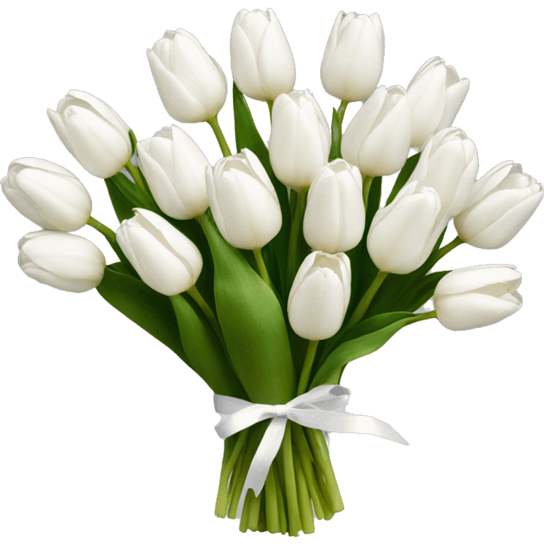 white tulip bouquet  emoji