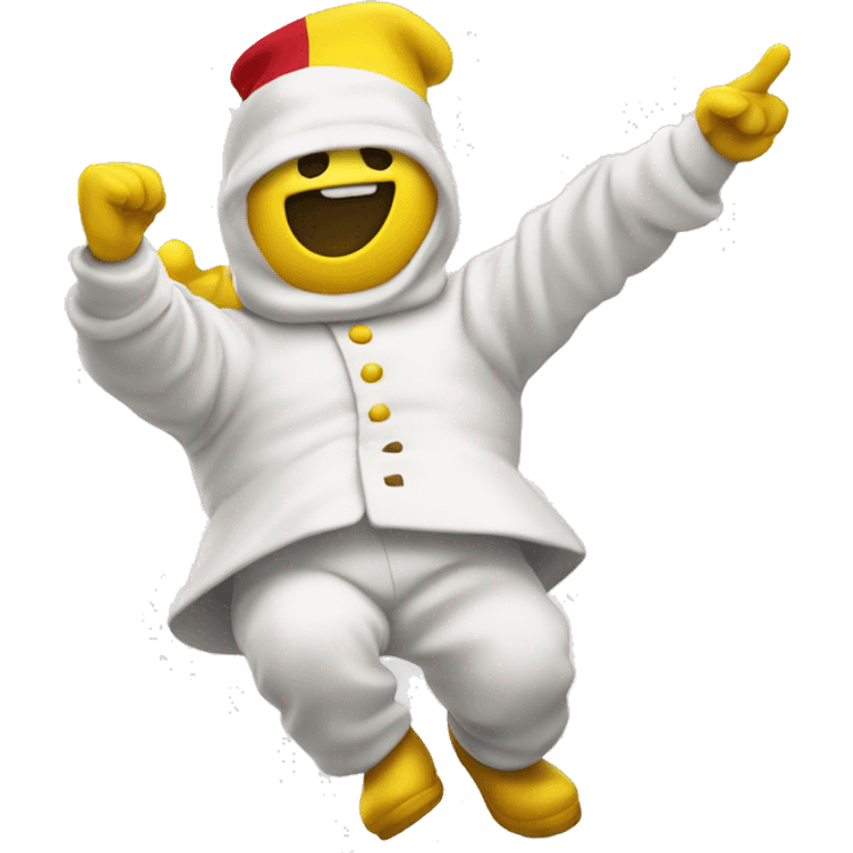 Bonhomme jaune qui fait un dab  emoji