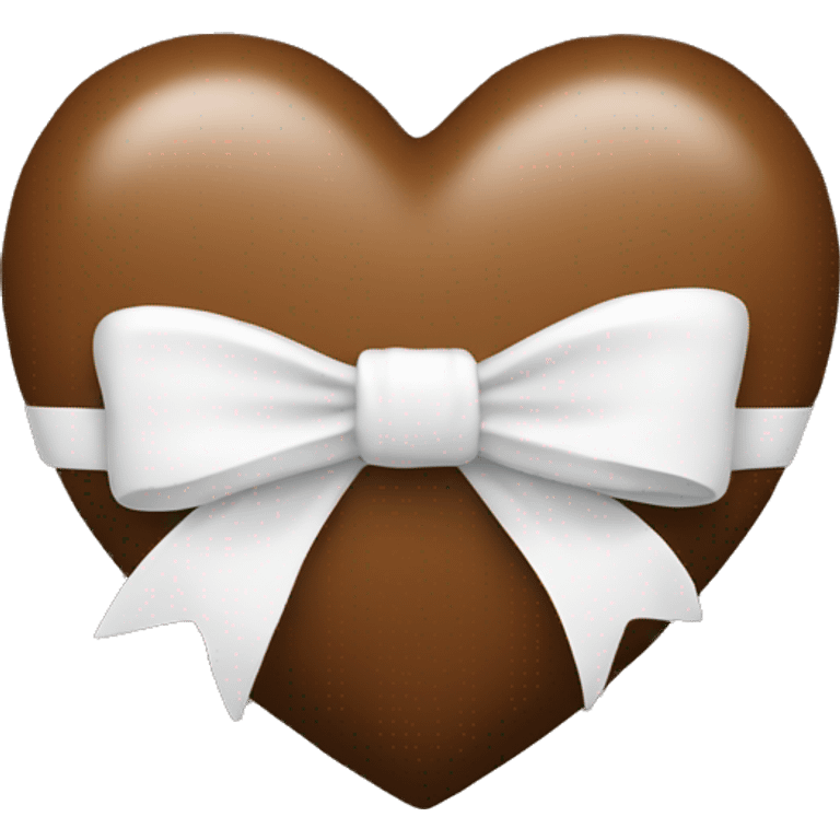 Brown heart with a white bow  emoji