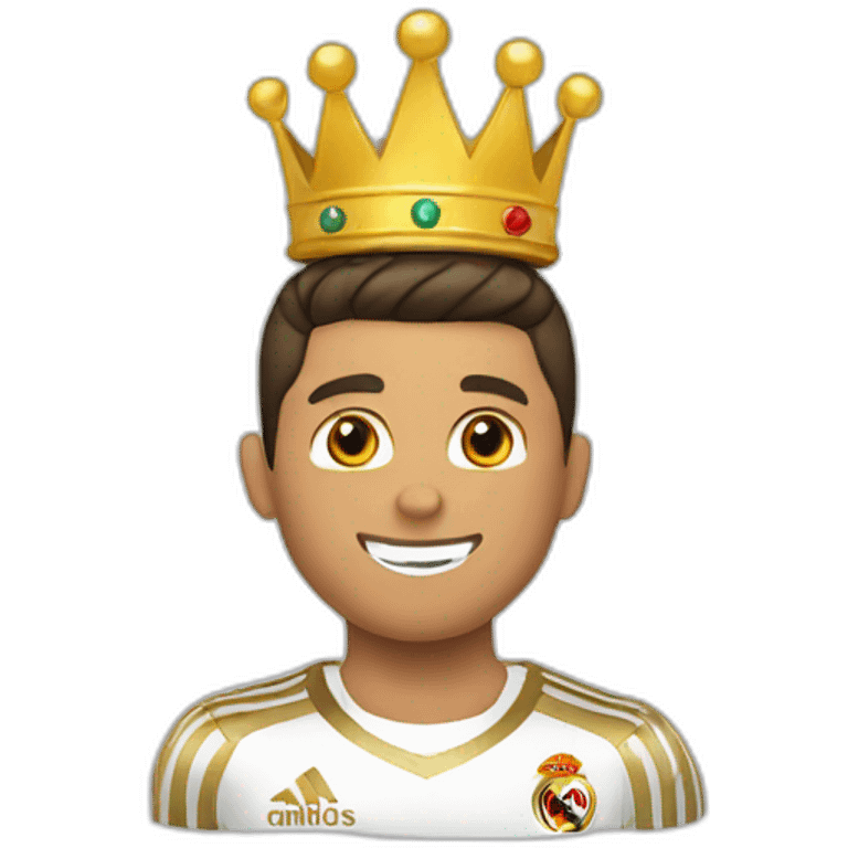 Cristiano Ronaldo with a crown on his head  emoji