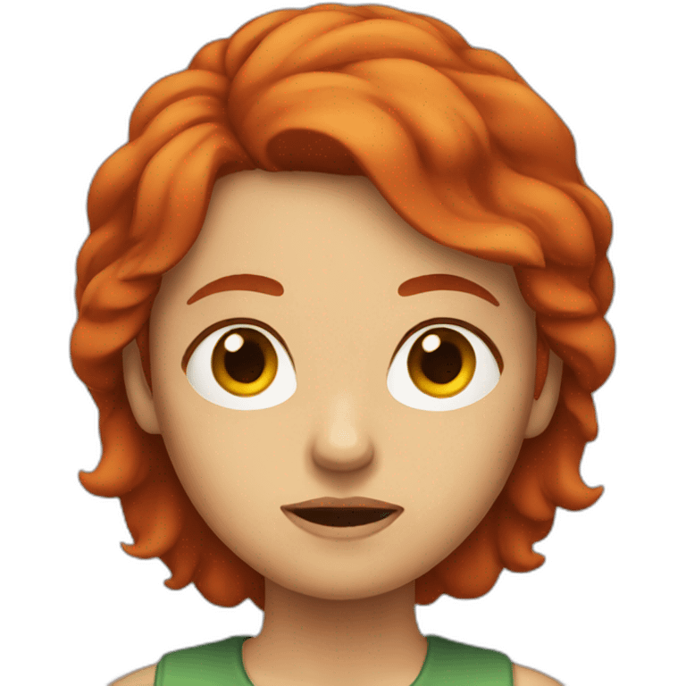 Frowning woman with red hair emoji