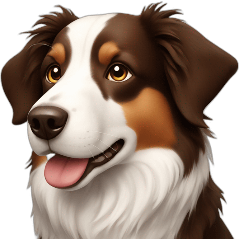 Brown and white Border collie dog Good Night emoji