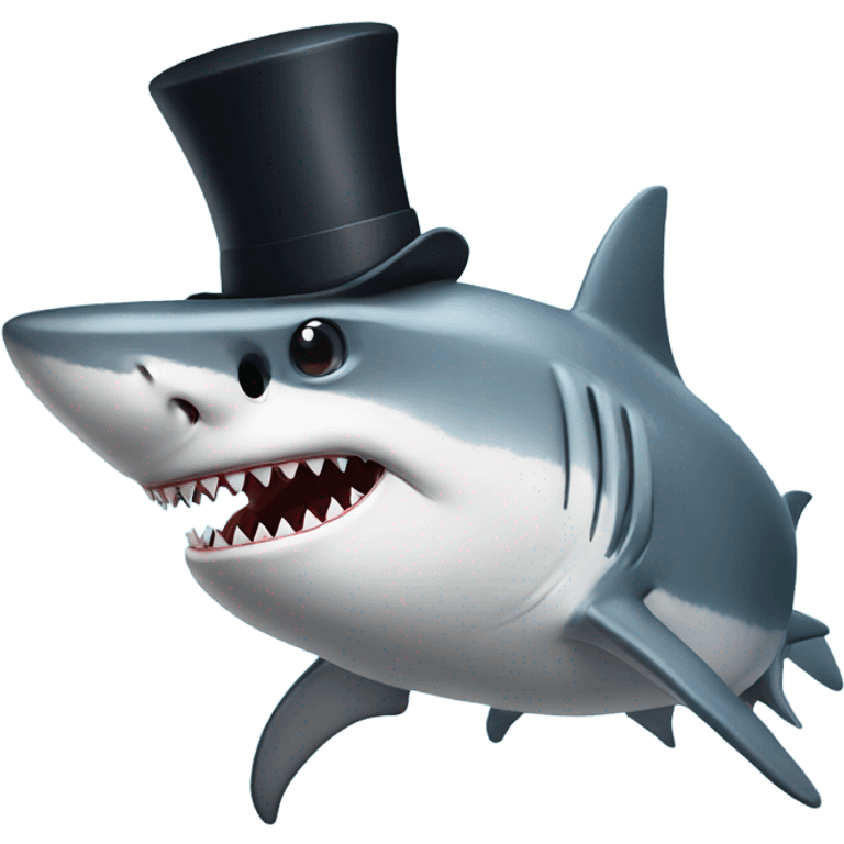 shark with top hat  emoji