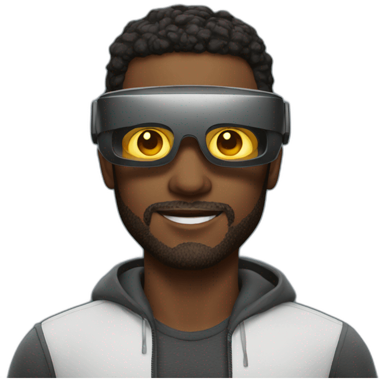 men wearing VR glasses emoji