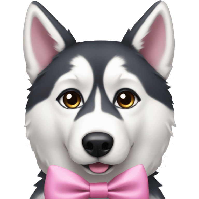 Husky with pink bows emoji