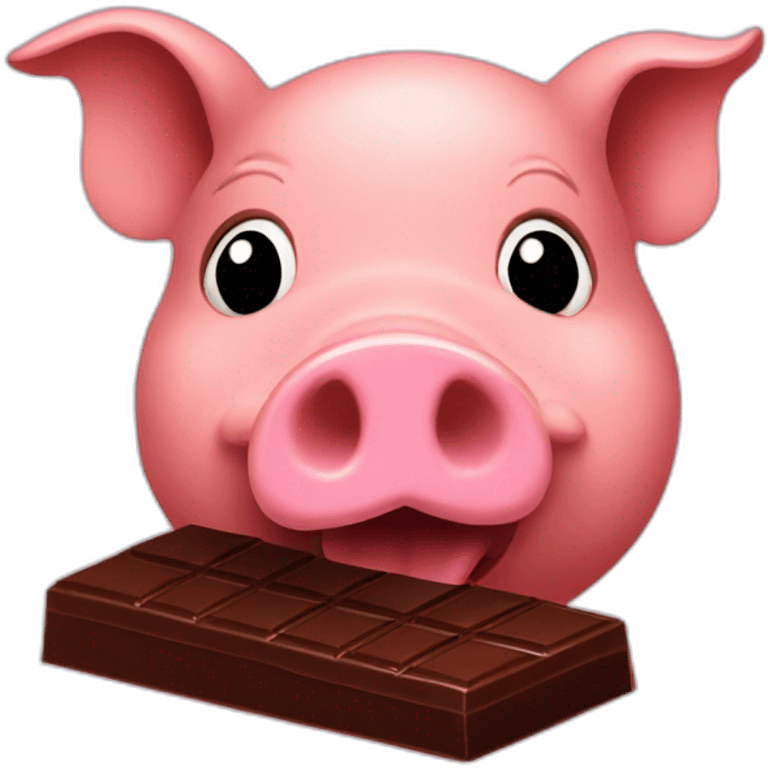 pig eats chocolate emoji