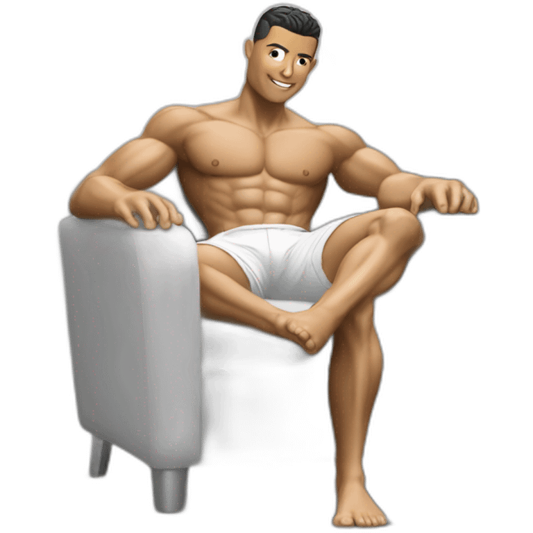 Ronaldo qui fait caca sur une chaise en plastique emoji