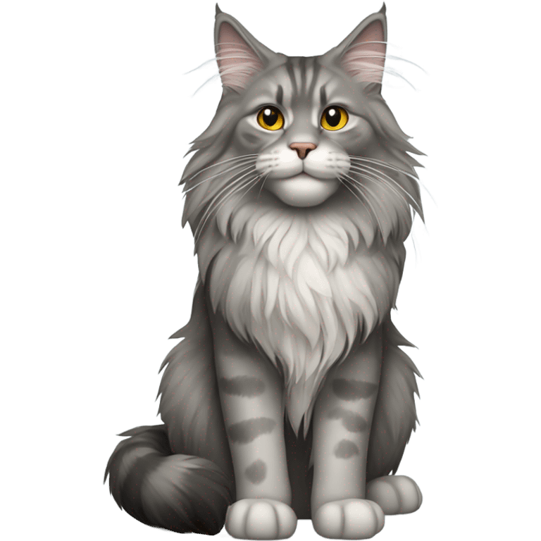 Maine coon grey emoji