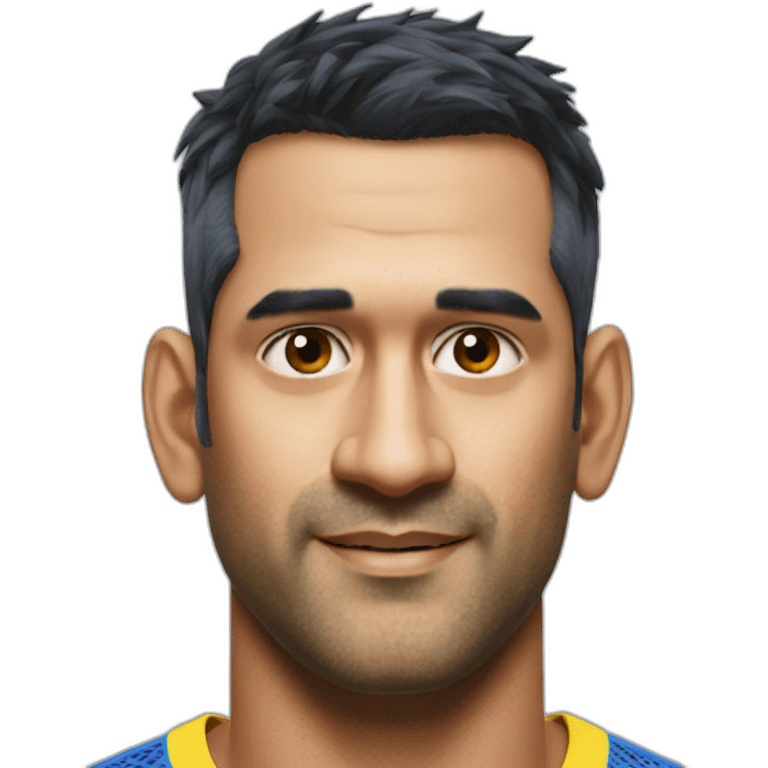 MS Dhoni without beard & moustache emoji