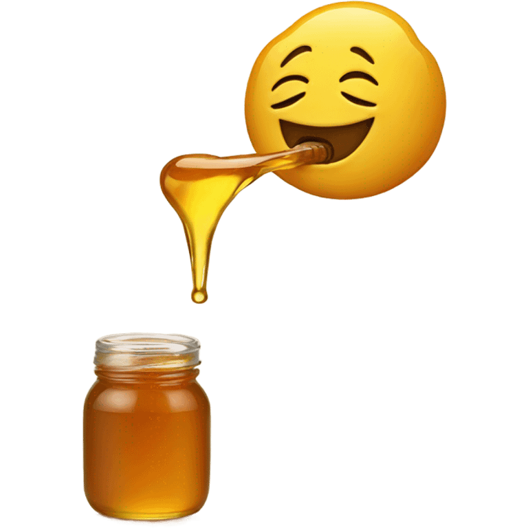 Smiling emoji with honey coming out of its mouth  emoji