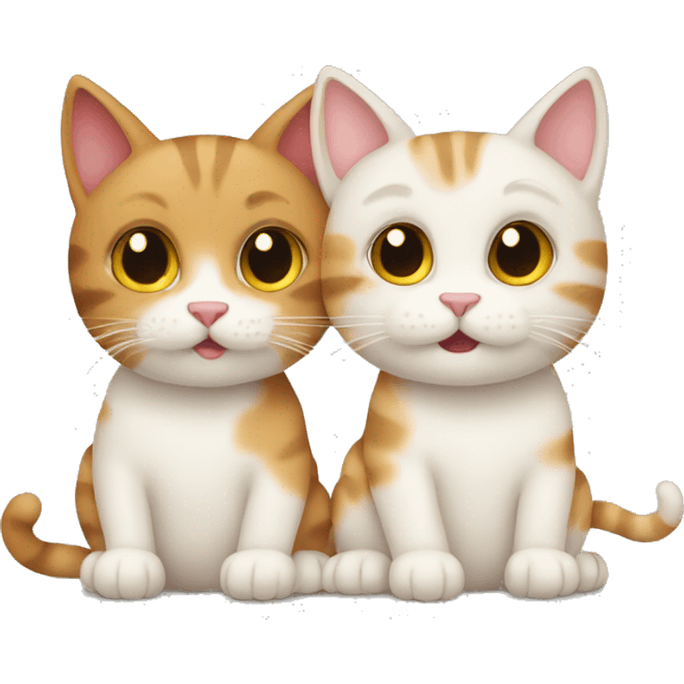 Two cats in love  emoji