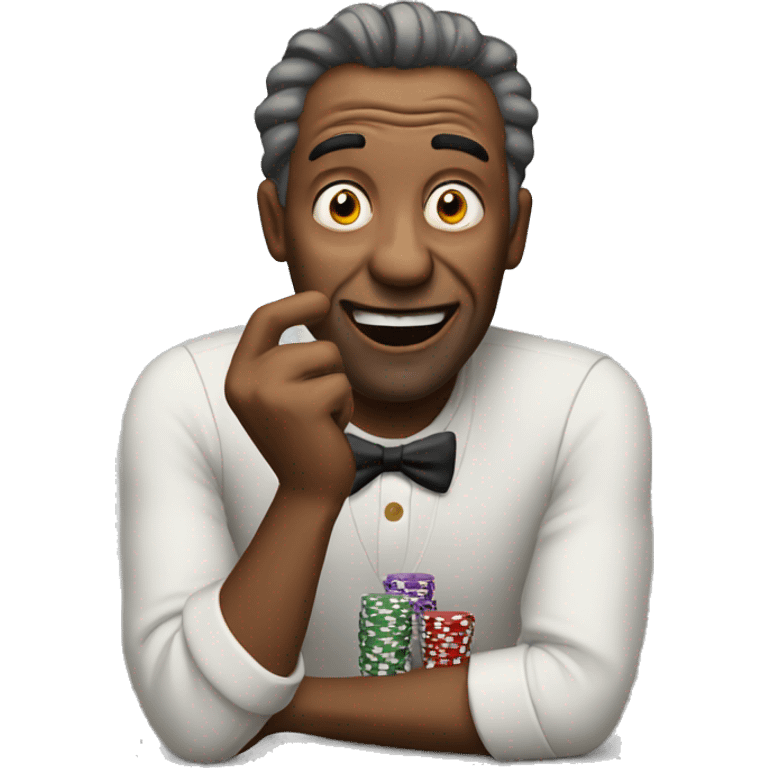 Crazy man gambling emoji