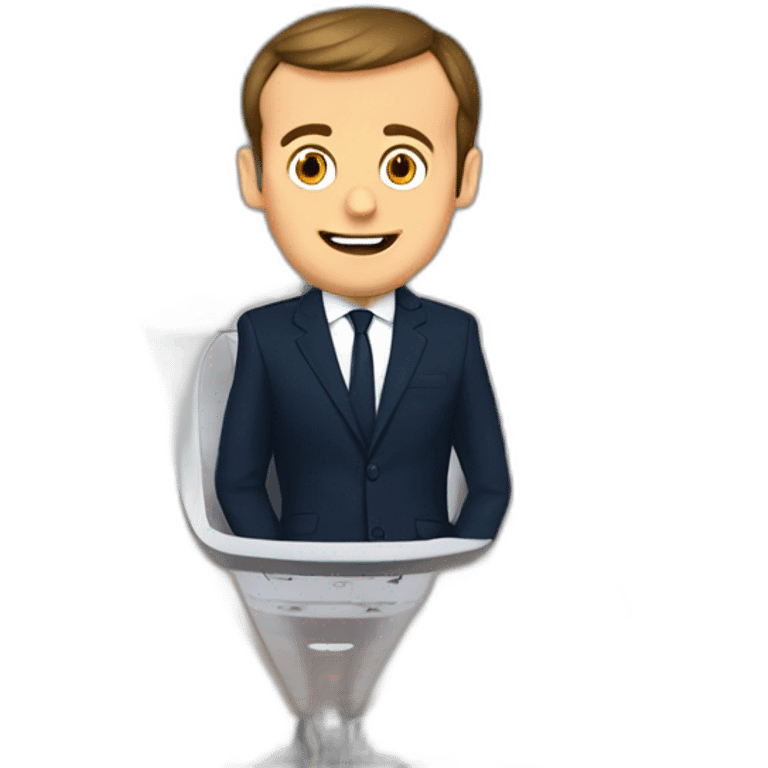 Emmanuel macron dans un avion emoji