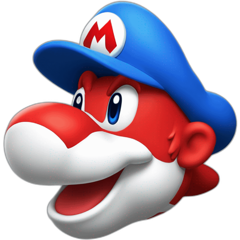 Yoshi mario bleu blanc rouge emoji