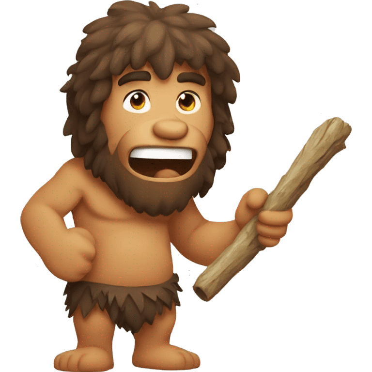 caveman chewing a stick emoji