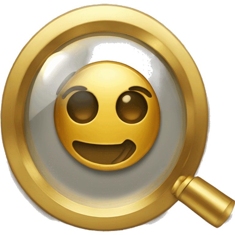 Gold with magnifying glass emoji