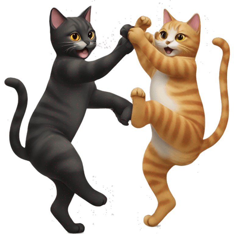 Two cats doing the tango emoji