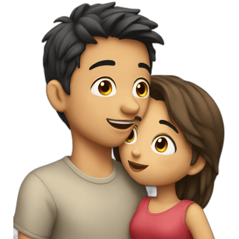 boy kissing girl emoji