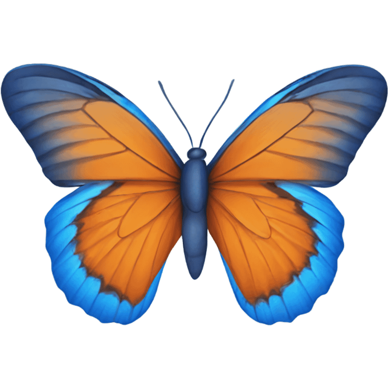 Orange and blue butterfly emoji