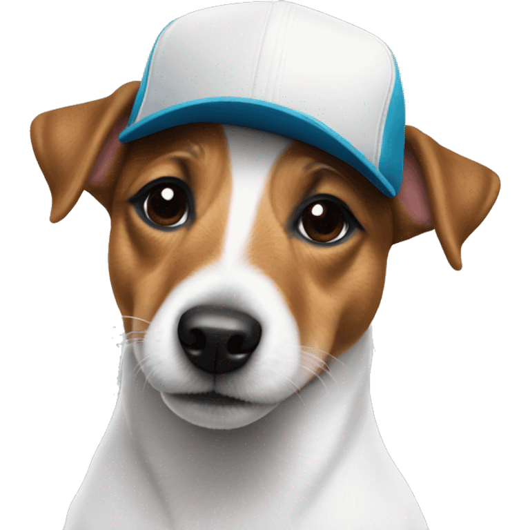 Jack russell wearing a snapback emoji