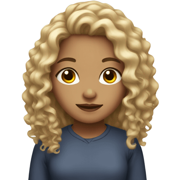 Girl with light skin and long curly hair emoji