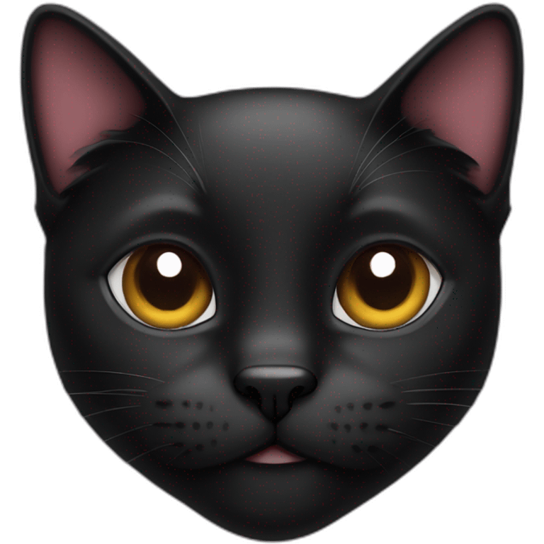 a black cat face with a heart emoji