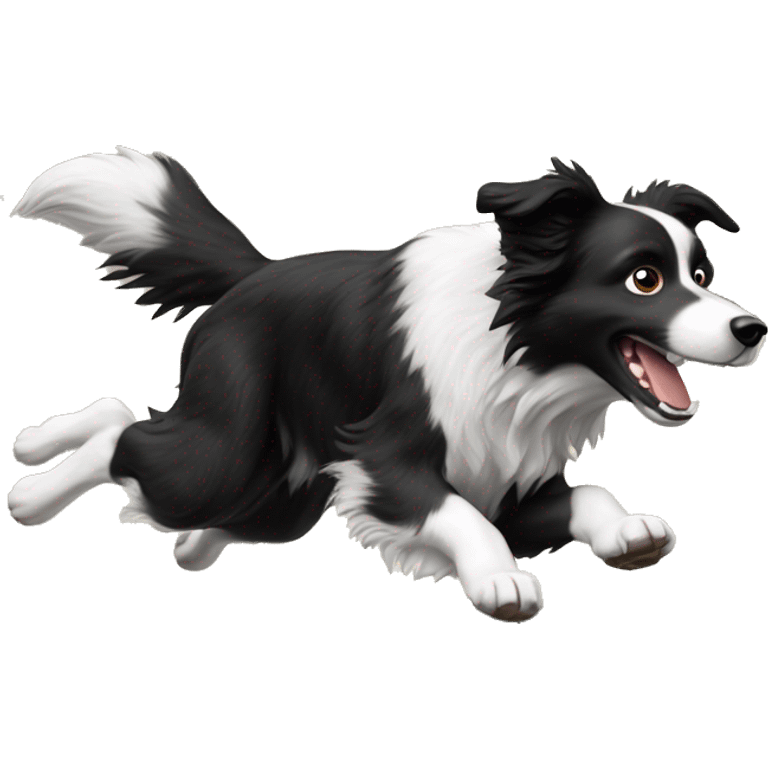 Border collie jumping over anvil emoji