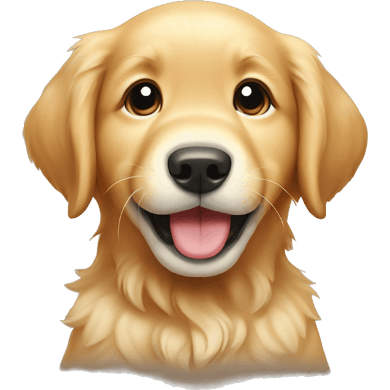 Golden retriever puppy being funny emoji