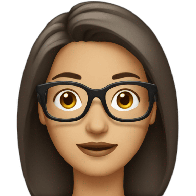 Dame-brune-portant-des-lunettes emoji