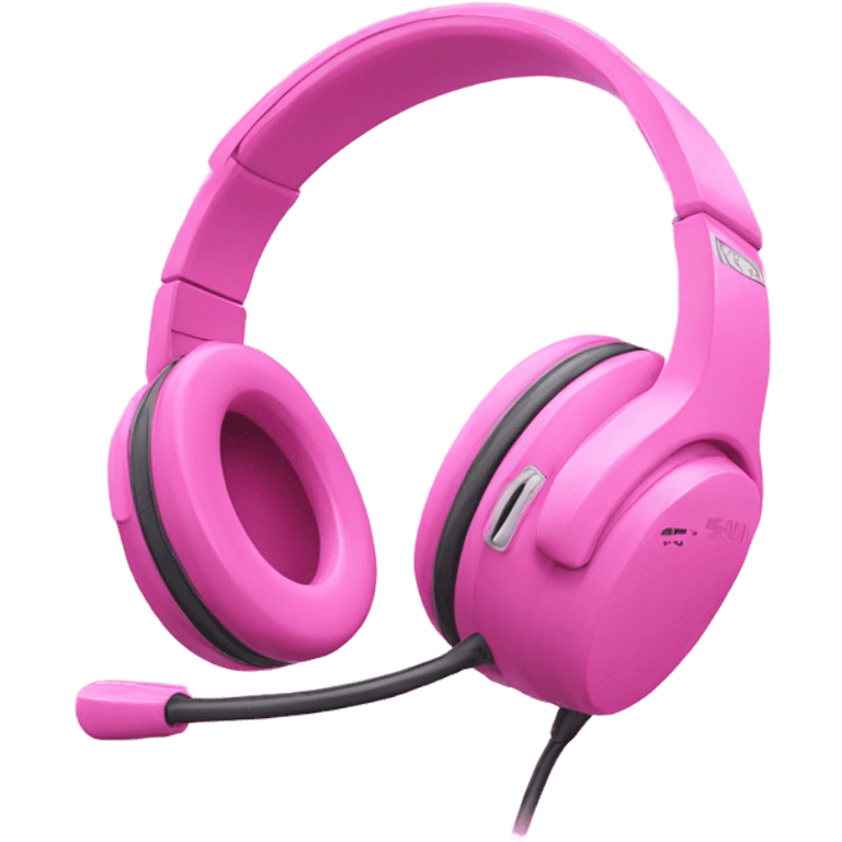 pink gaming headset with microphone emoji